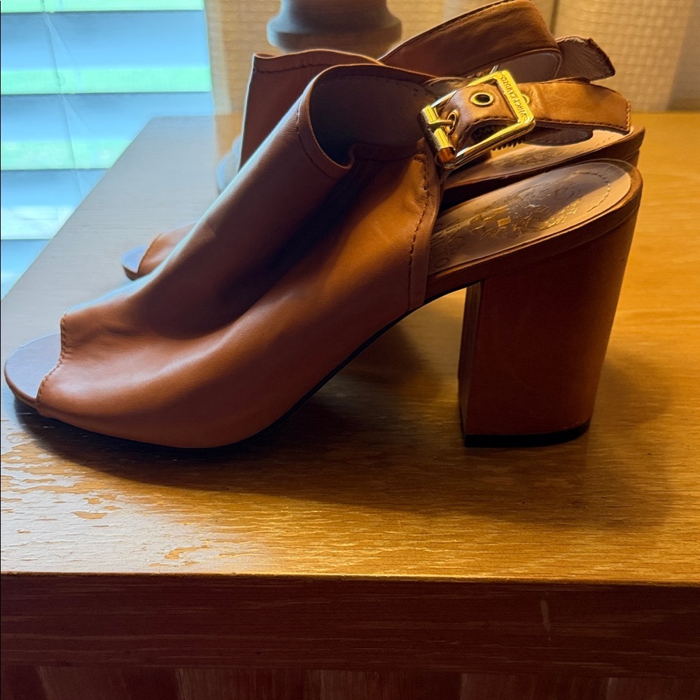 Vince Camuto Tan Open-Toe Heels - Picture 4 of 6